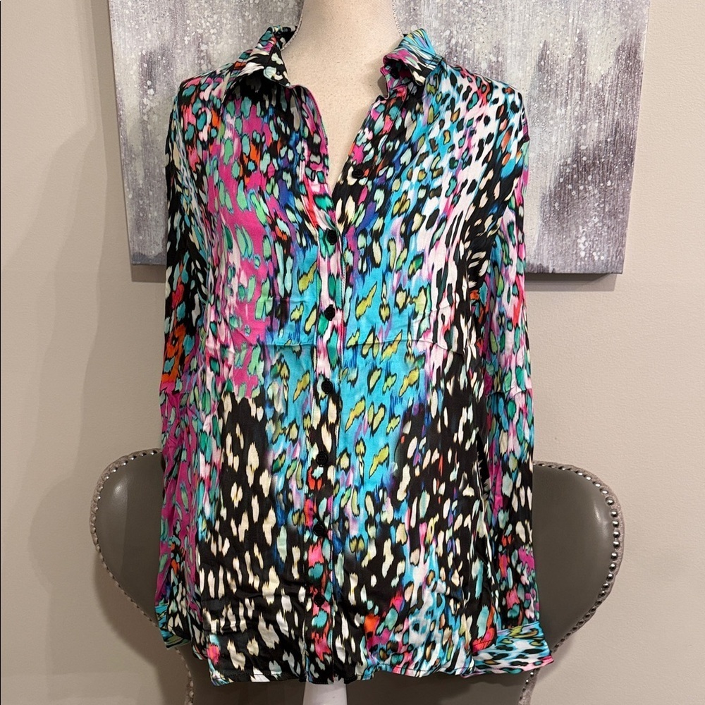 Multicolor Women's Button Down Top size Large